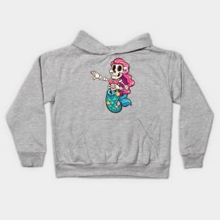 Skeleton mermaid Kids Hoodie